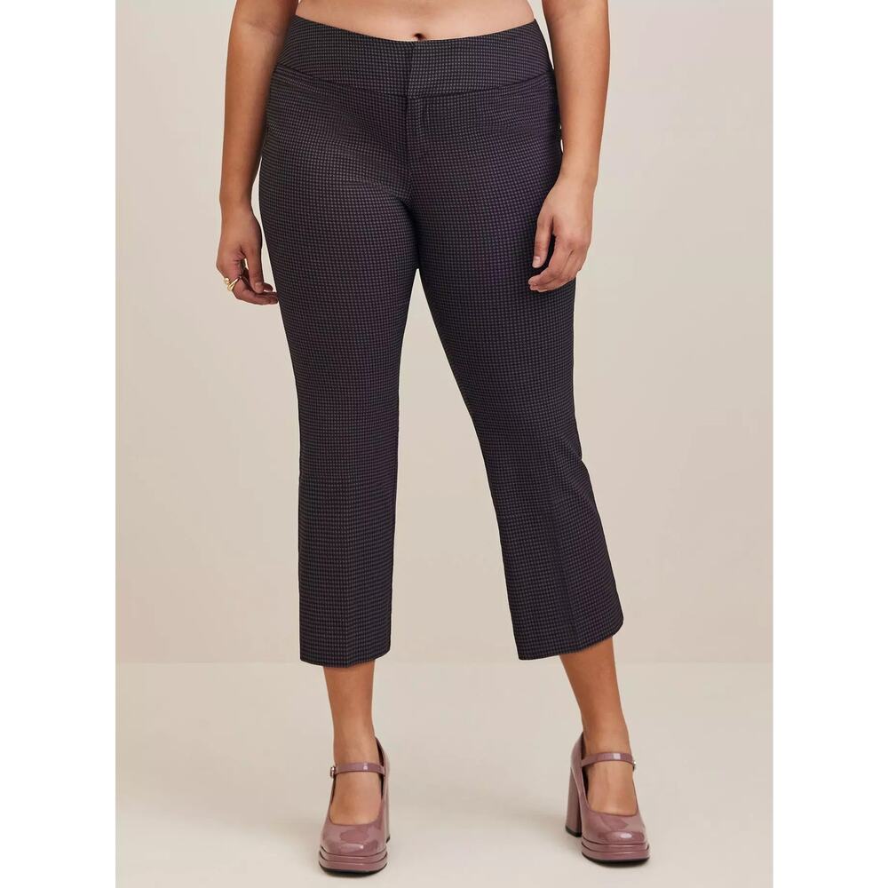 Torrid Retro Chic Notched Back Houndstooth Plaid Crop Pant US Plus Size 20